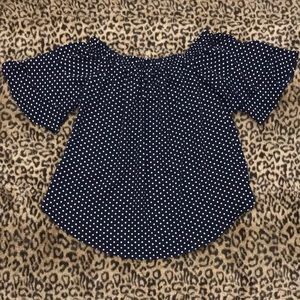 Off the shoulder blouse .